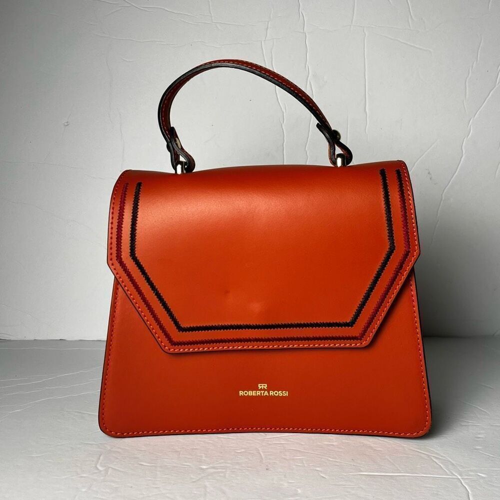 Roberta Rossi Leather Satchel Bag with Crossbody Strap